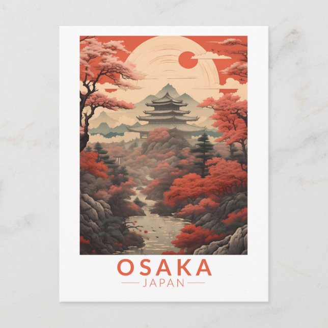 Osaka Japan Reisen Kunst Vintag Postkarte (Vorderseite)