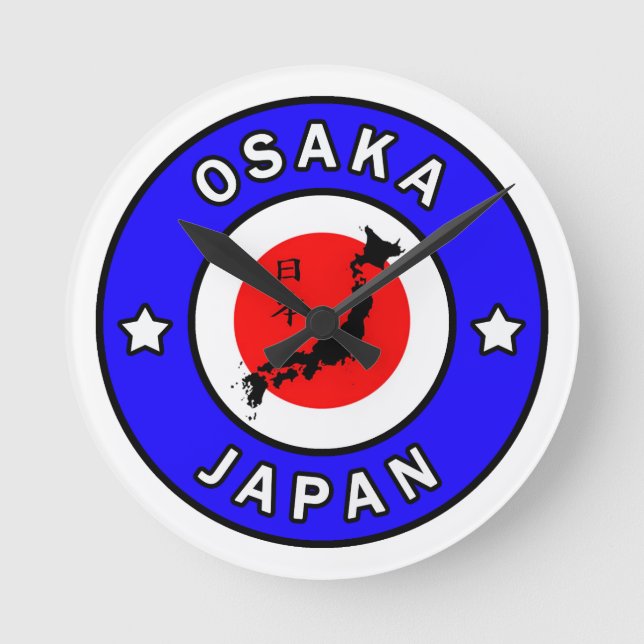 Osaka Japan Runde Wanduhr (Vorderseite)