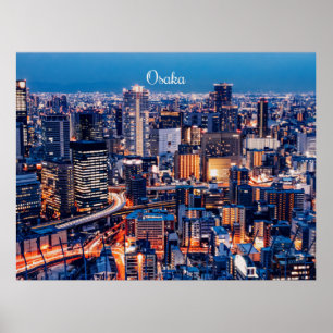 Osaka, Japan Stadtansicht Poster