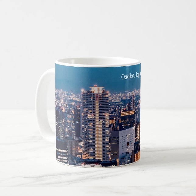 Osaka Japan Stadtbild Kaffeetasse (Vorderseite Links)