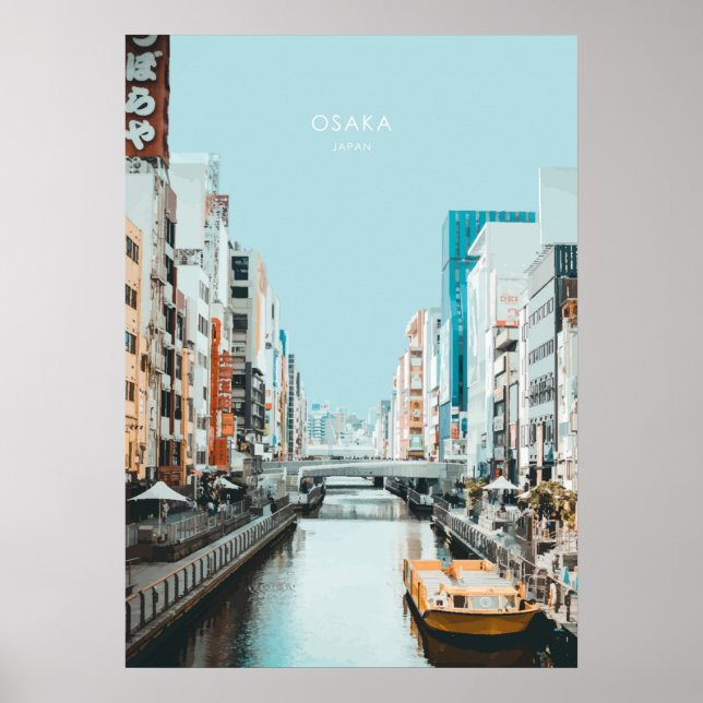 Osaka, Japan Travel Artwork Poster (Vorne)