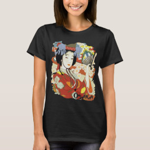 Osaka Japon Geisha Floral Voyage T-Shirt