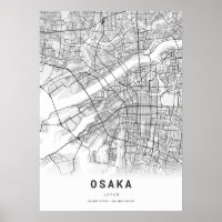 Osaka Kartografie Stadtkarte