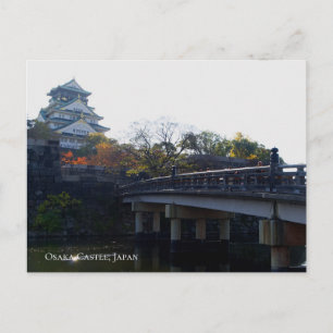 Osaka-Schloss von der Brücke Japan Reiseziel Postkarte