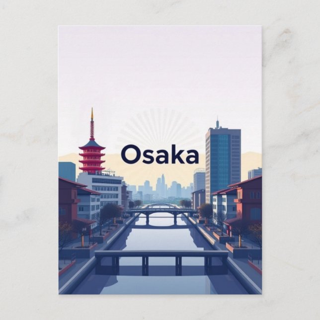 Osaka Stadt Japan Urlaub Gruß Postkarte (Vorderseite)