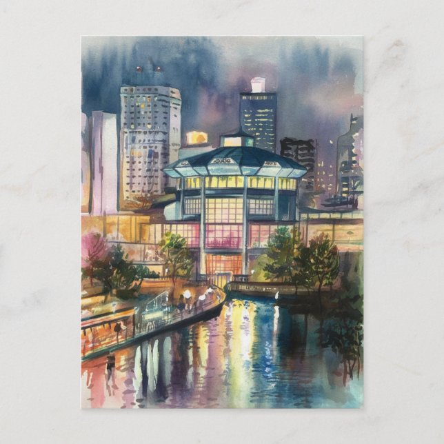 Osaka Watercolor-Malerei Postkarte (Vorderseite)