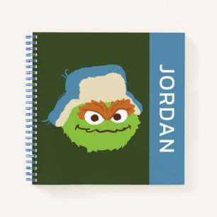 Oscar das Grouch-Wald-Gesicht   Name hinzufügen Notizbuch