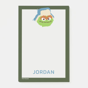 Oscar das Grouch-Wald-Gesicht Name hinzufügen Post-it Klebezettel