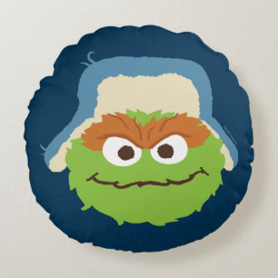 Oscar das Grouch-Wald-Gesicht Rundes Kissen