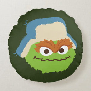 Oscar das Grouch-Wald-Gesicht Rundes Kissen