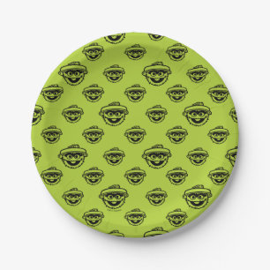 Oscar der Griesgram Grünes Muster Pappteller
