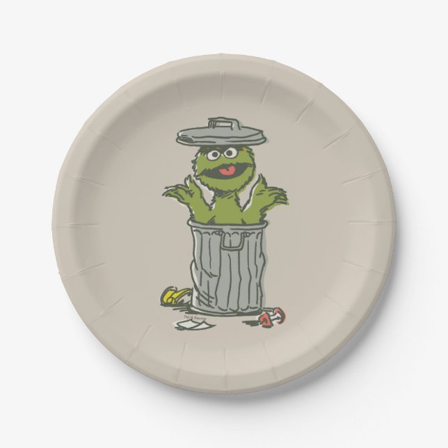 Oscar der Griesgram Vintage Pappteller (Vorderseite)