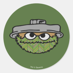 Oscar der Grouch 80er-Rückschlag Runder Aufkleber
