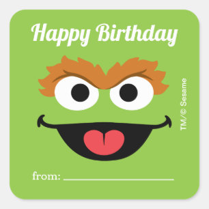 Oscar der Grouch   Ein Geschenk von - Geburtstag Quadratischer Aufkleber