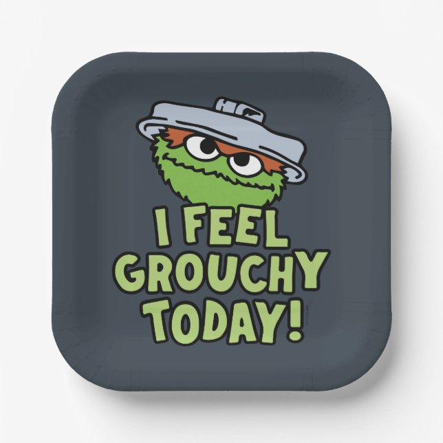 Oscar der Grouch | Ich fühle mich heute Grouchy! Pappteller (Vorderseite)