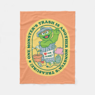 Oscar der Grouch   Monster Treasure Abzeichen Fleecedecke