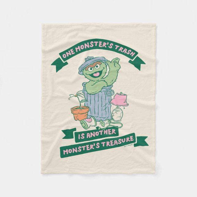 Oscar der Grouch | Monster Treasure Graphic Fleecedecke (Vorderseite)
