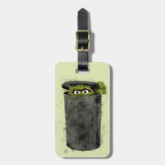 Oscar der Grouch | Trend Wasserfarbe Gepäckanhänger (Vorderseite vertikal)