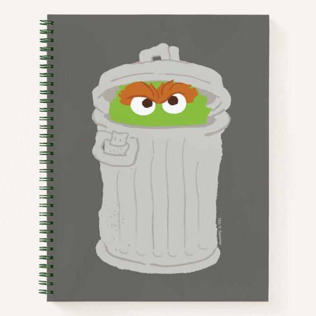 Oscar der Grouch und seine Mülleimer können Notizbuch (Vorderseite)