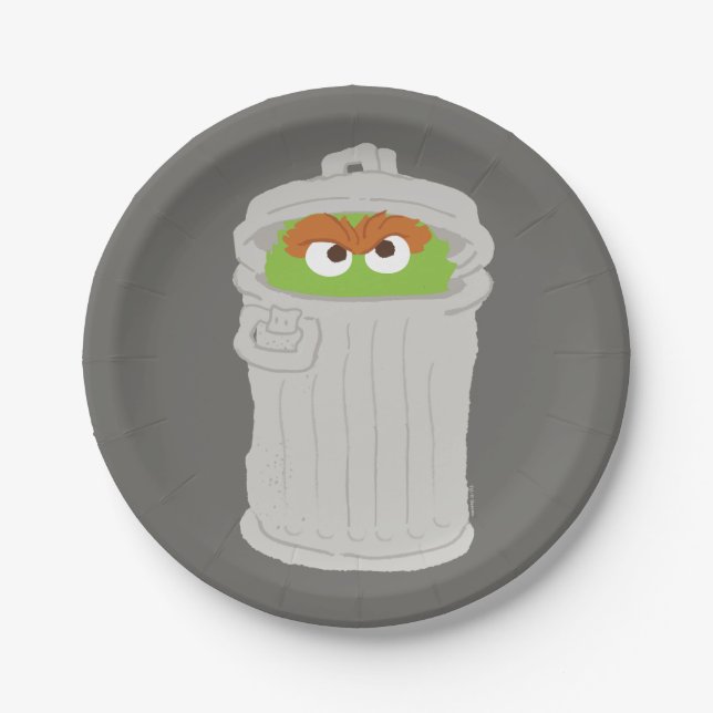 Oscar der Grouch und seine Mülleimer können Pappteller (Vorderseite)
