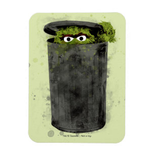 Oscar der Mülleimer   Watercolor Trend Magnet