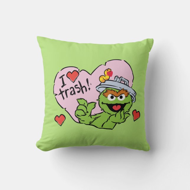 Oscar "I Liebe Trash" Valentine Kissen (Vorderseite)