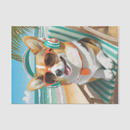 Oscar Just Chillin', Corgi am Strand Seidenpapier