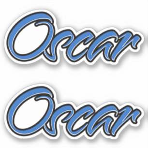 Oscar Nom bleu Autocollant Autocollant