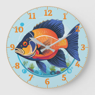 Oscar schwimmt durch die Uhr der tiefen blauen Mau