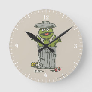 Oscar the Grouch Vintage Runde Wanduhr