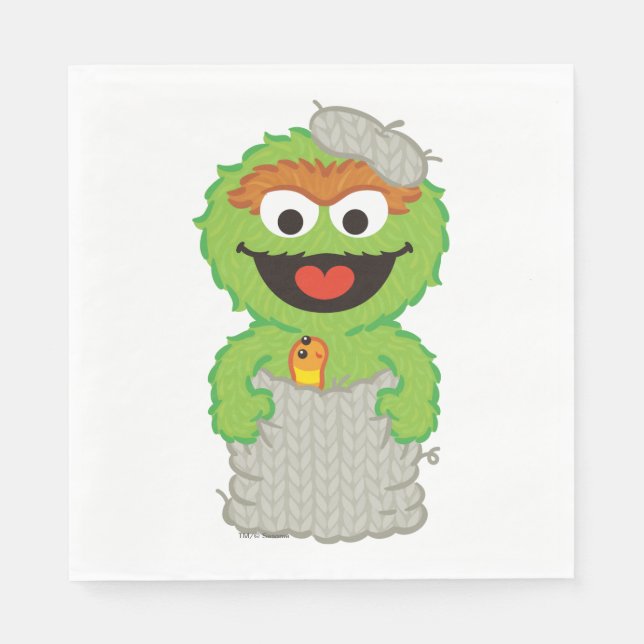 Oscar the Grouch Wool Serviette (Vorderseite)