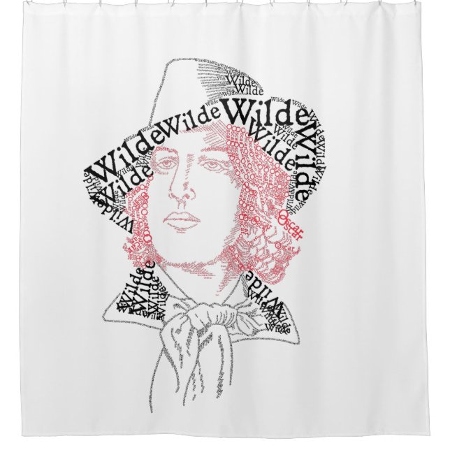 Oscar Wilde in Worten Duschvorhang (Vorderseite)