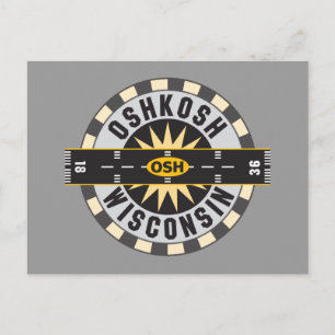 Oshkosh, WI OSH Airport Postkarte