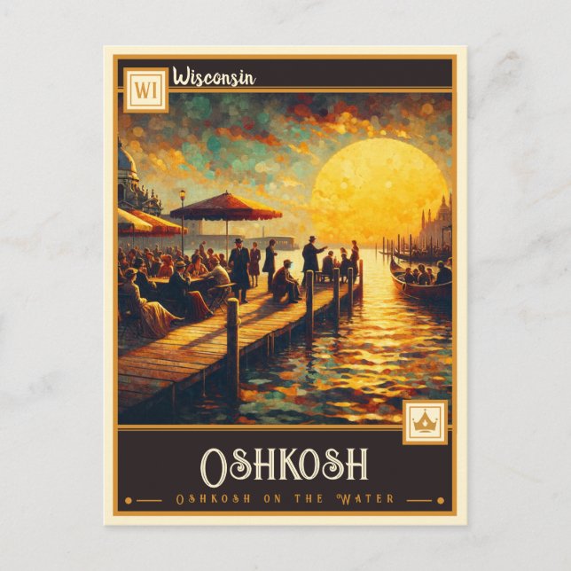 Oshkosh, Wisconsin | VINTAG Postkarte (Vorderseite)
