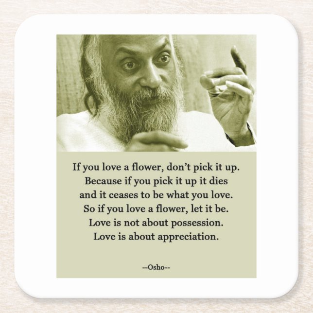 Osho Rechteckiger Pappuntersetzer (Vorderseite)