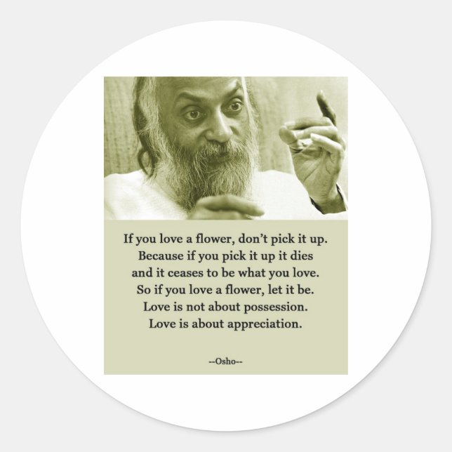 Osho Runder Aufkleber (Vorderseite)