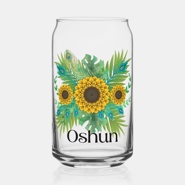 Oshun Goddess Sunblumen Dosenglas (Vorderseite)