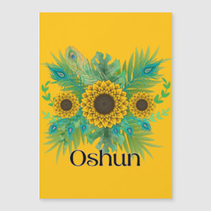 Oshun Goddess Sunblumen Magnetkarte