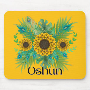Oshun Goddess Sunblumen Mousepad
