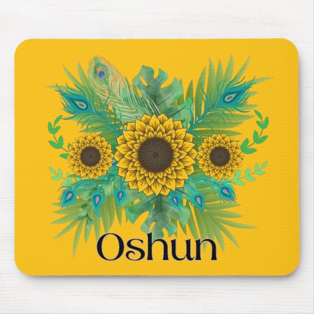 Oshun Goddess Sunblumen Mousepad (Vorne)