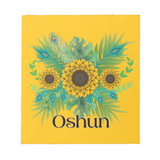 Oshun Goddess Sunblumen Notizblock