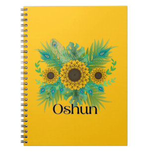 Oshun Goddess Sunblumen Notizblock