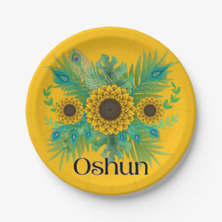 Oshun Goddess Sunblumen Pappteller