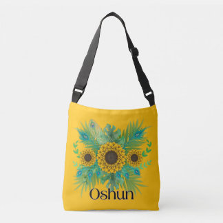 Oshun Goddess Sunblumen Tragetaschen Mit Langen Trägern