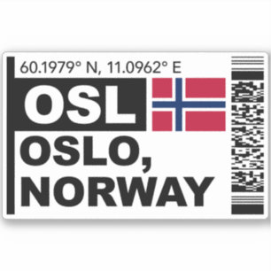 OSL Oslo Bordkarte - Norwegen Reise Aufkleber