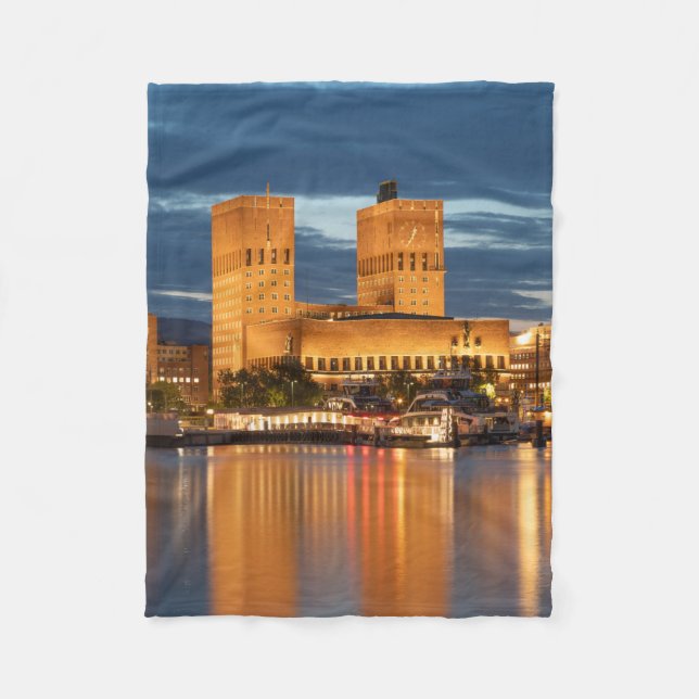 Oslo City Hall Norwegen Fleecedecke (Vorderseite)