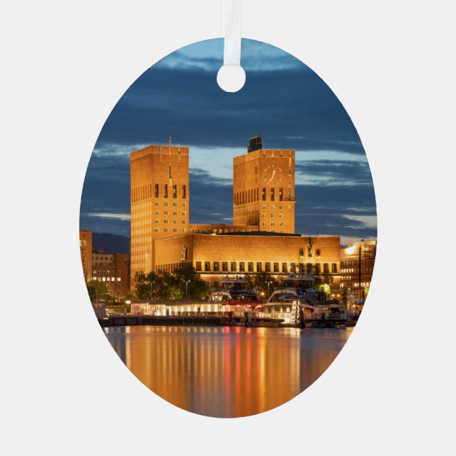Oslo City Hall Norwegen Ornament Aus Metall (Vorderseite)