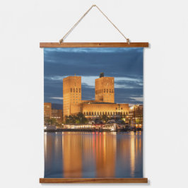 Oslo City Hall Norwegen Wandteppich Mit Holzrahmen