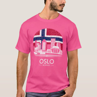 Oslo City Norwegen Flagge lustig T-Shirt