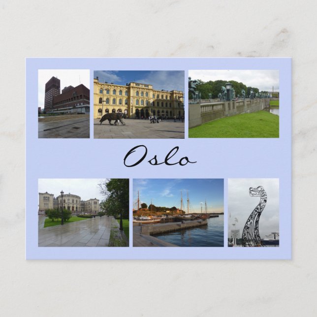 Oslo Collage 2 Postkarte (Vorderseite)